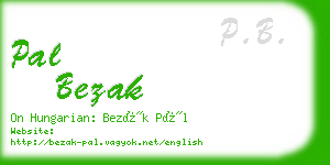 pal bezak business card